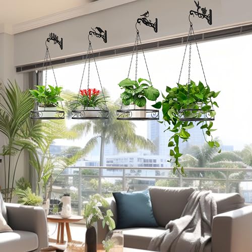 4-Pack 10 Inch Aesthetic Metal Plant Hanger Indoor and Outdoor - color: 4-Pack