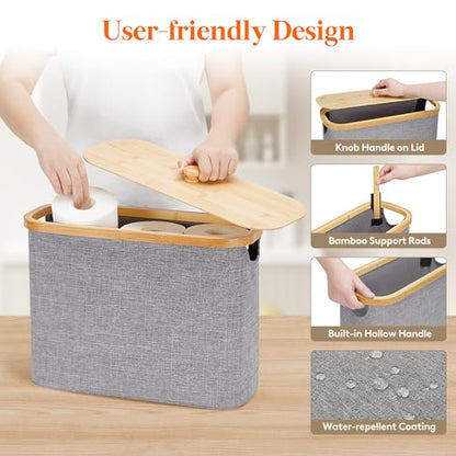 Lifewit Toilet Paper Storage Holder, Large Stand Basket, 23L, Light Gray - color: Gray, size: 23L