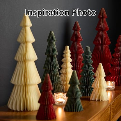 Your Heart's Content Set of 3 Red Honeycomb Paper Trees (Large Set 3 Red) - color: Large Set 3 Red