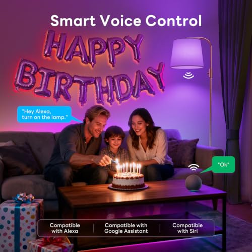 Smart RGB Arc Floor Lamp, 65", App Control, Compatible with Alexa - color: Gold, size: 65"(App Control)