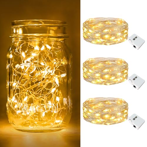 btfarm 3 Pack Fairy Lights Battery Operated Twinkle Lights with 3 Modes - color: Warm White, size: 3 Pack