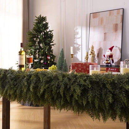 6Ft Christmas Garland,Real Touch Cedar Garland,Realistic Faux Pine Garlands - size: 6FT