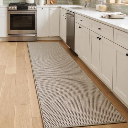 Sunfly 2x7 Runner Rug with Non Slip Rubber Backing Beige - color: Beige, size: 2' x 7' (Rectangular)