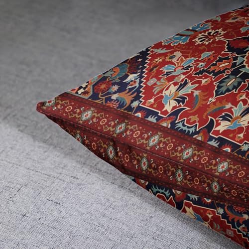 Britimes Throw Pillow Covers Set of 2, 18 x 18 Inch, Boho Red - color: Ethnic Tribal 12, size: 18" x 18" (Pack of 2)