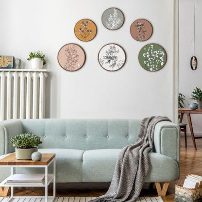 Barydat 6 Pcs Boho Wooden Plant Wall Art Decor,Retro,8 Inch, 10 Inch - color: Retro