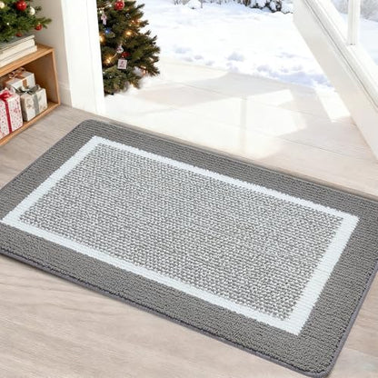 REFETONE Dirt Trapper Door Mat 24" x 36", Non-Slip Washable Doormats, Grey