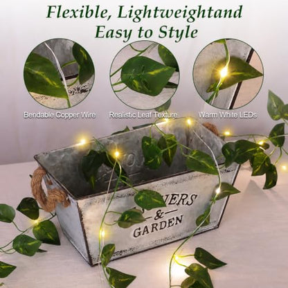 Vine Fairy Lights, 6.5FT 40 LEDs Pothos String Lights Indoor, 2 Pack - color: Pothos, size: 6.5 ft-20 LED-2 pack