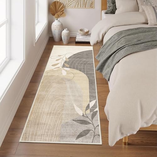 MUJOO Washable Runner Rug 2x6 Area Rug Non Slip Mid Century Modern - color: Beige（modern）, size: 2' x 6' (Rectangular)