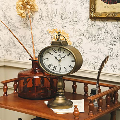 NIKKY HOME Large Mantel Clock, Antique Clocks Silent-Non-Ticking