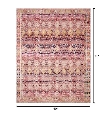 Loloi Layla Magenta/Multi 5'-0" x 7'-6" Area Rug - color: Magenta / Multi, size: 5' x 7'6" (Rectangular)