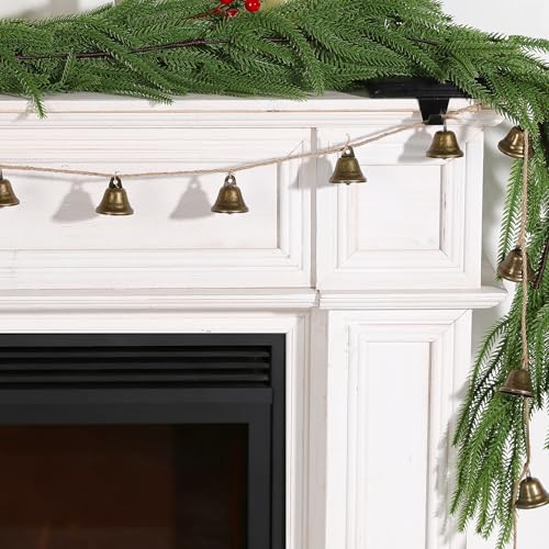 Christmas Decorations-Rustic Bells Garland for Xmas Tree Mantel Window Fireplace Home Wall Decor
