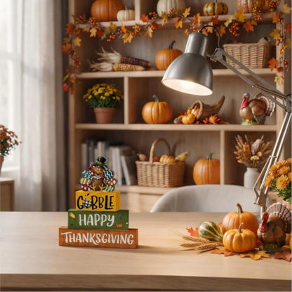 Smile Thanksgiving Wooden Block Decor - style: Thanksgiving Gobble