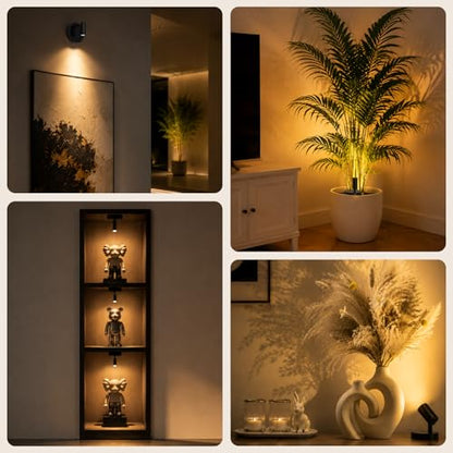 Spotlights Indoor with Remote, 5500Mah Rechargeable Picture Lights on Wall - color: Black-5500mAh