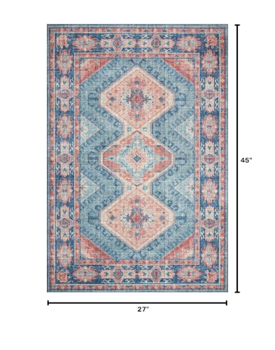 Loloi Skye Turquoise/Terracotta 2'-3" x 3'-9" Accent Rug - color: Turquoise / Terracotta, size: 2'3" x 3'9" (Rectangular)