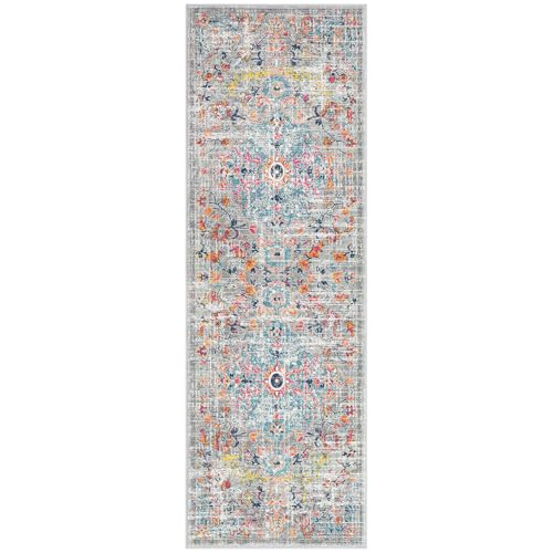 Pauwer Hallway Runner Rug 2x6, Washable Non Slip Kitchen Runner, Grey Multi - color: Grey Multi, size: 2' x 6' (Runner)