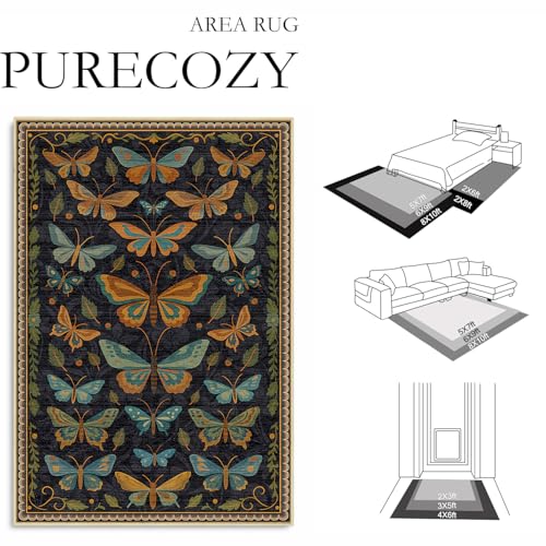 Area Rug 6x9 Living Room Butterfly Rug Machine Washable Butterflies - color: Butterfly, size: 6' x 9' (Rectangular)