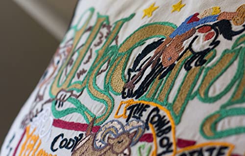 Catstudio Wyoming Hand Embroidered Decorative Throw Pillow - color: Wyoming