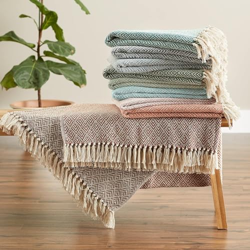 DII Diamond Throw Collection Cotton Woven, 50x60, Gray - color: Gray, size: 50x60"