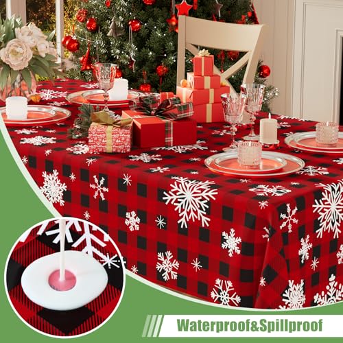 Smiry Disposable Rectangle Plastic 54 x 108 Inch Table Cloth 3 Pack - color: Christmas Red
