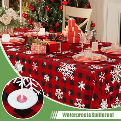 Smiry Disposable Rectangle Plastic 54 x 108 Inch Table Cloth 3 Pack - color: Christmas Red