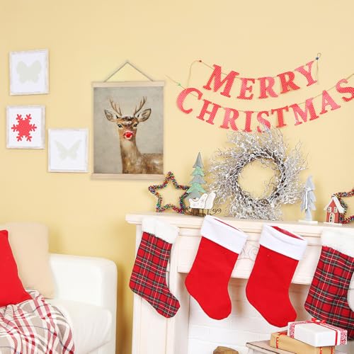 Luvadian Winter Wall Art - Rudolph Red Nose Reindeer, 16x24 Inch - color: Christmas Reindeer, size: 16x24