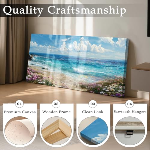 imjiayu Beach Large Wall Art Coastal Landscape Prints for Bedroom 20"x40" - color: Shimmering Sea, size: 40"L x 20"W