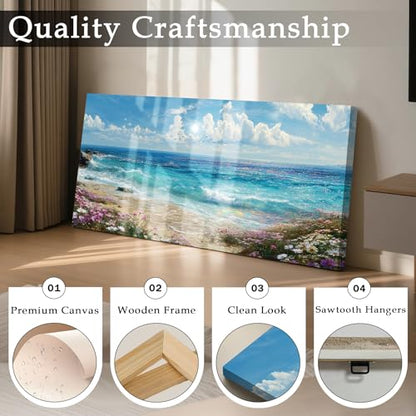 imjiayu Ocean Wall Art for Living Room Seaside Oversized Prints 29"x57" - color: Shimmering Sea, size: 57"L x 29"W