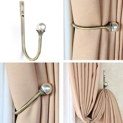 COCIVIVRE 4 Pack Curtain Holdbacks Wall Mounted Curtain Tiebacks Hooks - color: Gold, size: 4 Pack