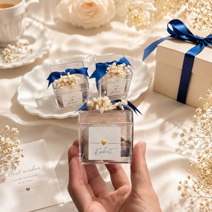Okllen 36 Pack Acrylic Boxes with Lid, Clear Square Cubes Treat Gift Boxes Candy Storage Container for Candy, Little Trinkets, Jewelry, Party Favor, 2''x2''x2''/5x5x5CM