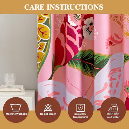 Tyrot Pink Coquette Floral Grommet Blackout Curtains, 52W x 63L, 2 Panels - color: Boho Rose, size: 52"W x 63"L (Pack of 2)
