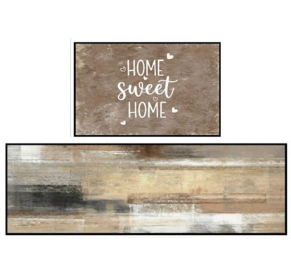 Kitchen Rugs Set of 2 Non Slip WashableFarmhouse Rustic Abstract - color: Rustic Farmhouse