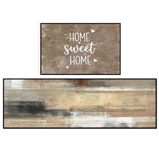 Kitchen Rugs Set of 2 Non Slip WashableFarmhouse Rustic Abstract - color: Rustic Farmhouse