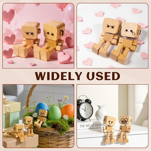 Shaking Wooden Man Figurine, for Adults Men Husband him, Christmas Thanksgiving Gifts, Wooden Doll, Desktop Decor, Car Dashboard Decorations