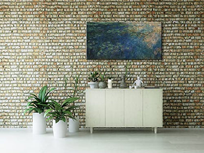 Wieco Art Reflections of Clouds on the Water Lily Pond Giclee Canvas Prints Wall Art of Claude Monet Oil Paintings Large Modern Artwork Pictures Ready to Hang for Bedroom Home Office Decorations L
