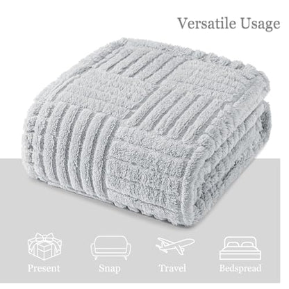 Whale Flotilla Lightweight Fleece Throw Blanket for Couch, Light Grey - color: Light Grey, size: Throw(50x60 Inch)
