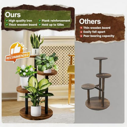 GEEBOBO 3 Tier Plant Stand Indoor - color: 3 Tier-Brown