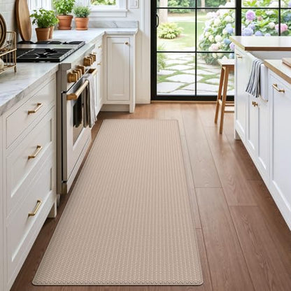 DEXI Kitchen Floor Mats Cushioned Anti Fatigue, 23x59 Non Slip Runner Rug - color: 2-beige, size: 59"l X 23"w X 0.4"th