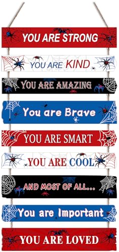 Spider Boys Room Decor, Wooden Art Prints for Boy Kids Children Toddler Bedroom, Home Indoor Inspirational Wall Decoration, Wall Decor Room Sign for Birthday Gifts - color: Spider 01