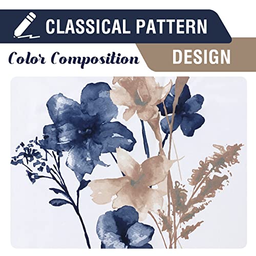 H.VERSAILTEX 100% Blackout Curtains 84 Inches for Bedroom, Navy/Taupe - color: Navy/Taupe, size: 52"W x 84"L (Pack of 2)