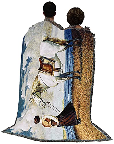 Pure Country Weavers Sea Captain's Wife Abiding Blanket by Charles Wysocki - Early America Coastal Ocean Beach Gift Tapestry Throw Woven from Cotton - Made in the USA (72x54) - color: Sea Captain's Wife