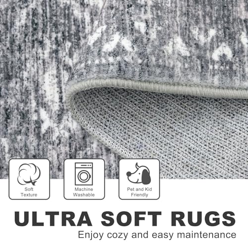 KILOCOCO Hallway Runner 3x12 ft Washable Runner Rug Non Slip, Grey - color: Grey, size: 3' x 12' (Runner)
