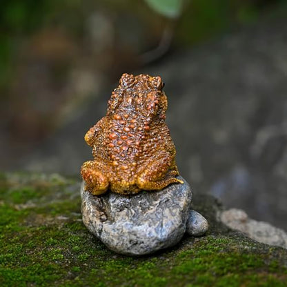 Lifelike Resin Toad Figurine - Hand-Sized 3.5"x2.2"x2.8" Frog Garden Decor, Weatherproof Outdoor Statue for Patio & Yard