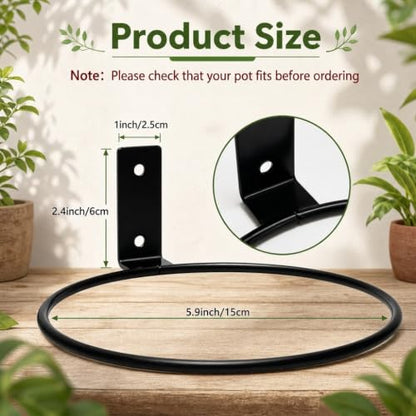 8 Pack 6 Inch Wall Mounted Plant Holder, Flower Pot Holder Ring - size: 6inch