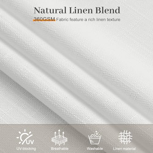 90 Inch Pinch Pleated Sheer Linen Blend White Curtains for Living Room - color: Snow White, size: 40"W x 90"L (Pack of 2)