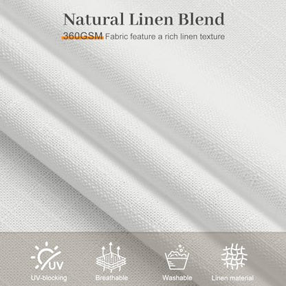 90 Inch Pinch Pleated Sheer Linen Blend White Curtains for Living Room - color: Snow White, size: 40"W x 90"L (Pack of 2)