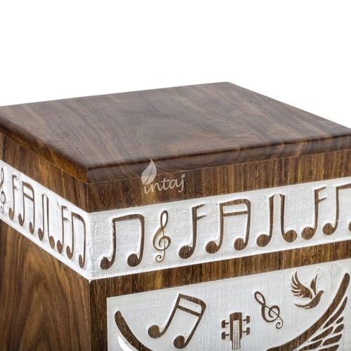 Guitar Wings Wooden Urn for Human Ashes, XX-Large 640 Cu in, White - color: Antique White, size: XX-Large (640 Cu In, Companion)