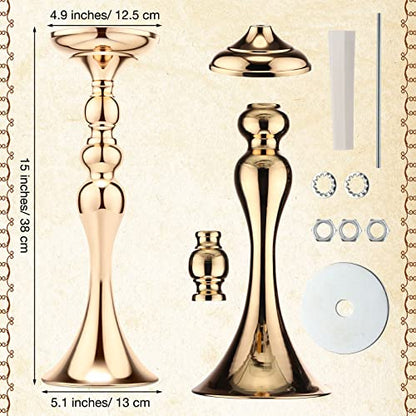 Sadnyy 16 Pcs Gold Metal Flower Vase, 15 Inch Wedding Table Centerpieces - color: Gold, size: 15 Inch