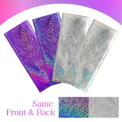 Purple & Silver Holographic Laser Tablecloth 40" x 108" Iridescence Shiny Birthday Party Table Cloth Plastic Table Cover For Halloween Event Wedding Anniversary Bridal 16th 18th 21th Party Supplies - color: Purple & Silver