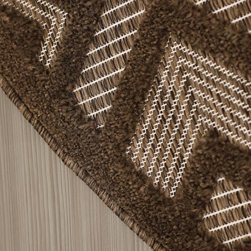 Nourison Home Versatile Brown 4' x Round Area Rug - Easy Clean, Non Shedding, Bed Room, Living Room, Dining Room, Kitchen (4' x Round) - color: Brown, size: 4' (Round)