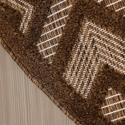 Nourison Home Versatile Brown 8' x Round Area Rug - Easy Clean, Non Shedding, Bed Room, Living Room, Dining Room, Kitchen (8' x Round) - color: Brown, size: 8' (Round)